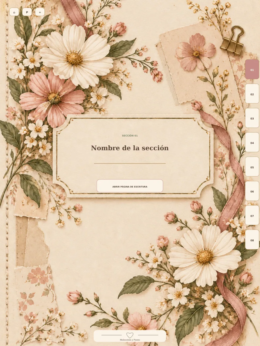 Página real sección del cuaderno Fleur
