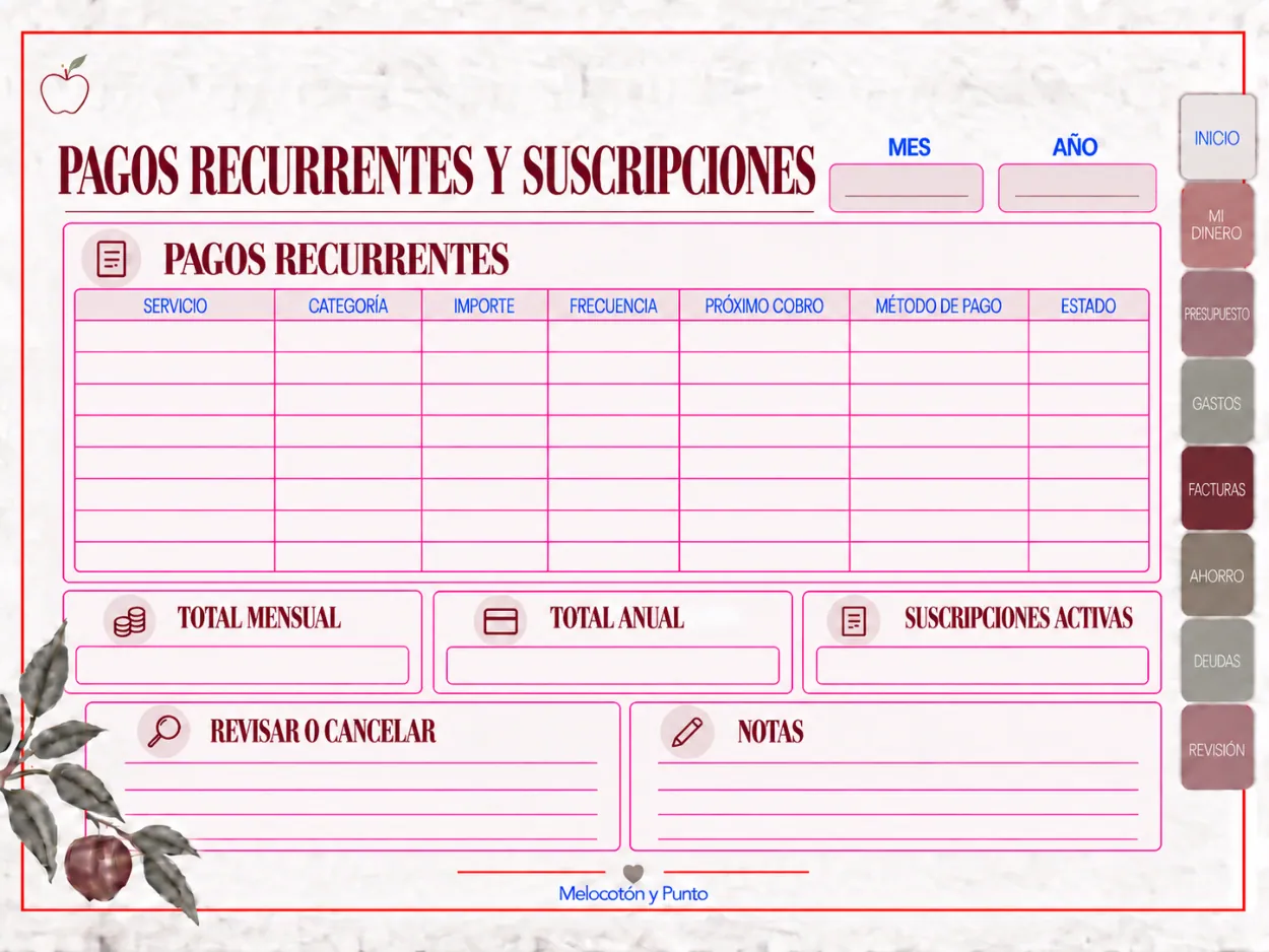 Página original: Pagos recurrentes